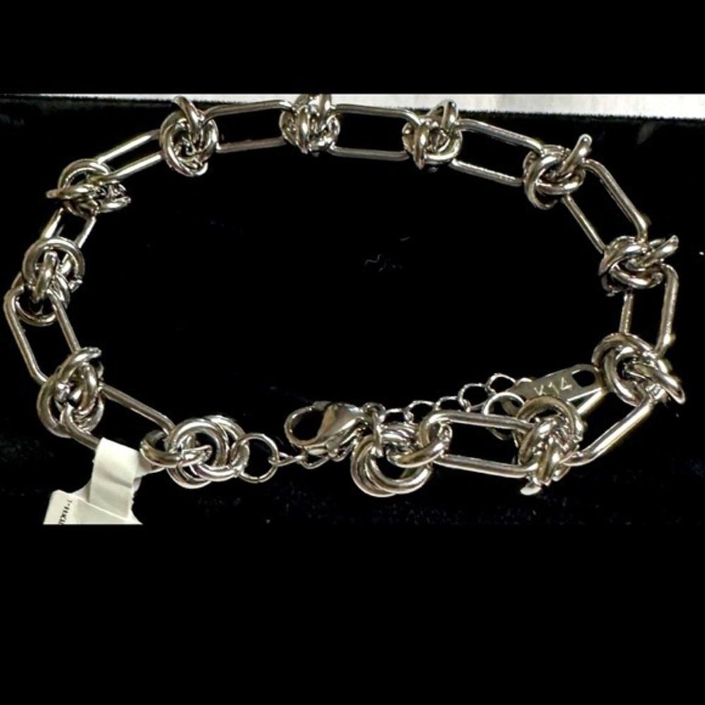 14k white Gold filled Minimalist Knot Bracelet